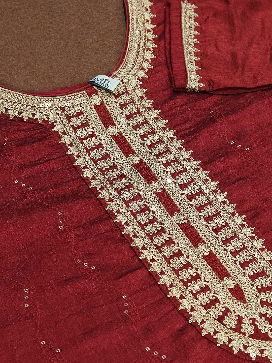 Embroidered Kurta with Palazzos & With Dupatta