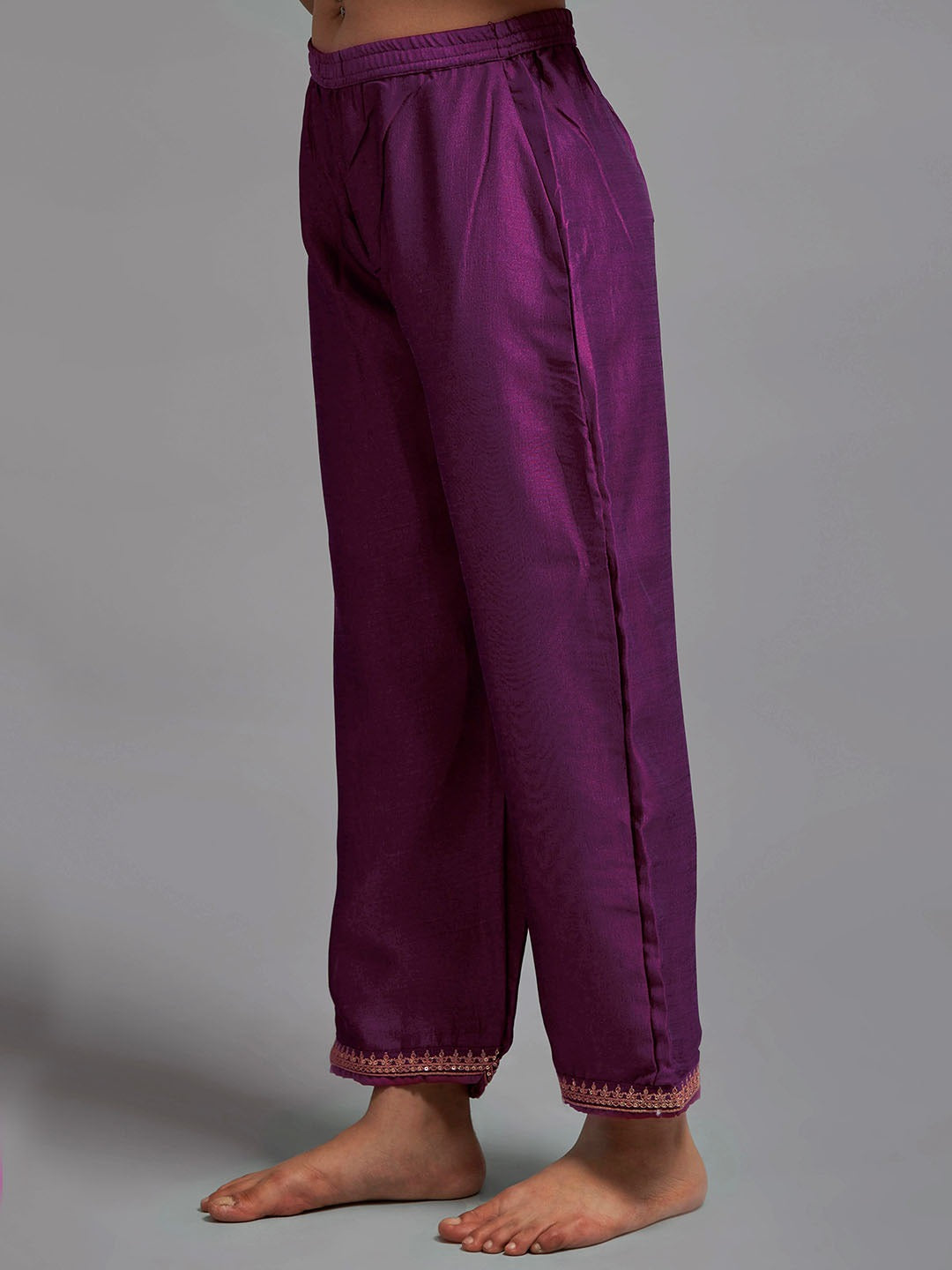 Embroidered Kurta with Palazzos & With Dupatta